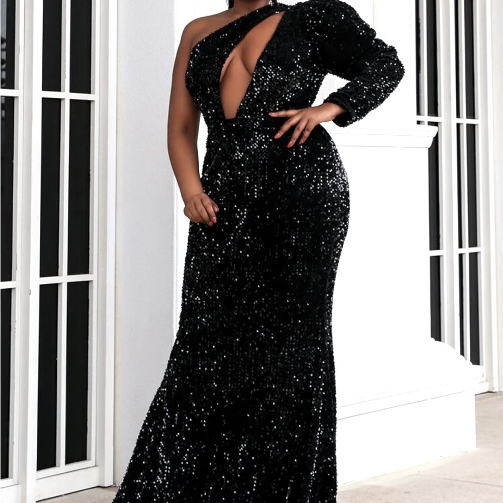 Black Sequin Mermaid Dress